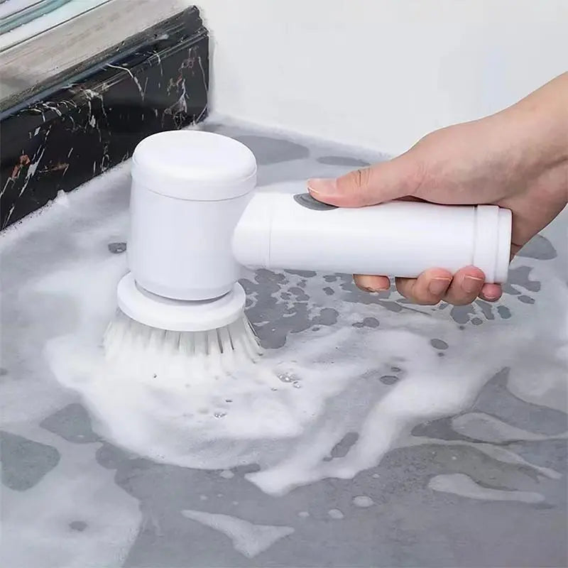 USB Rechargeable Electric Cleaning Brush for Bathroom & Kitchen None