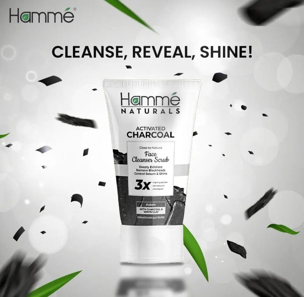 Activated Charcoal Face Cleanser Scrub Hammé Naturals