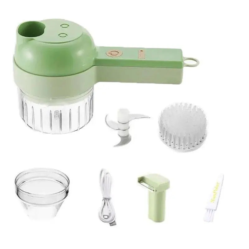 4 In 1 Vegetable Chopper Handheld Electric Vegetable Cutter None