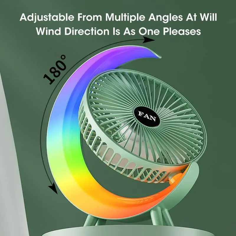 Multicolor Desk Fan With LED Lights None