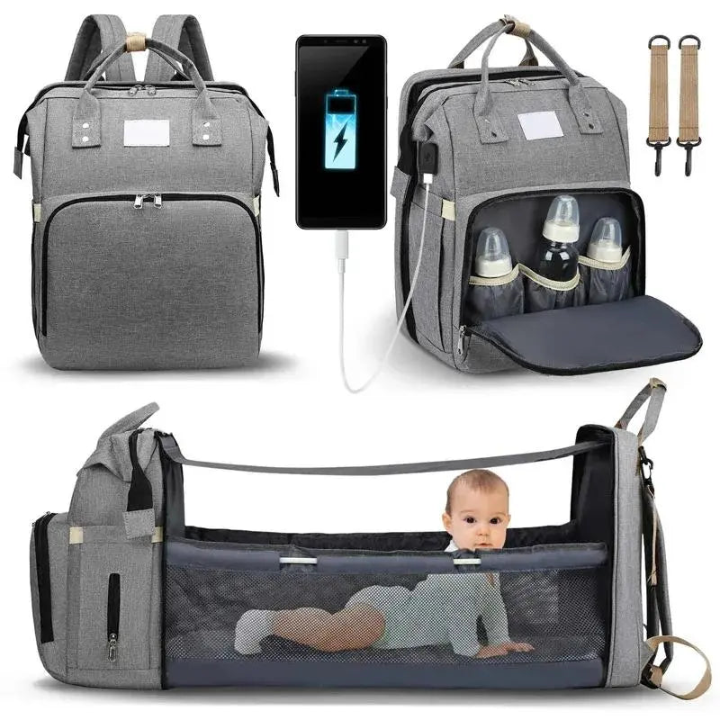 Portable Folding Crib Diaper Bag Multi-Function None