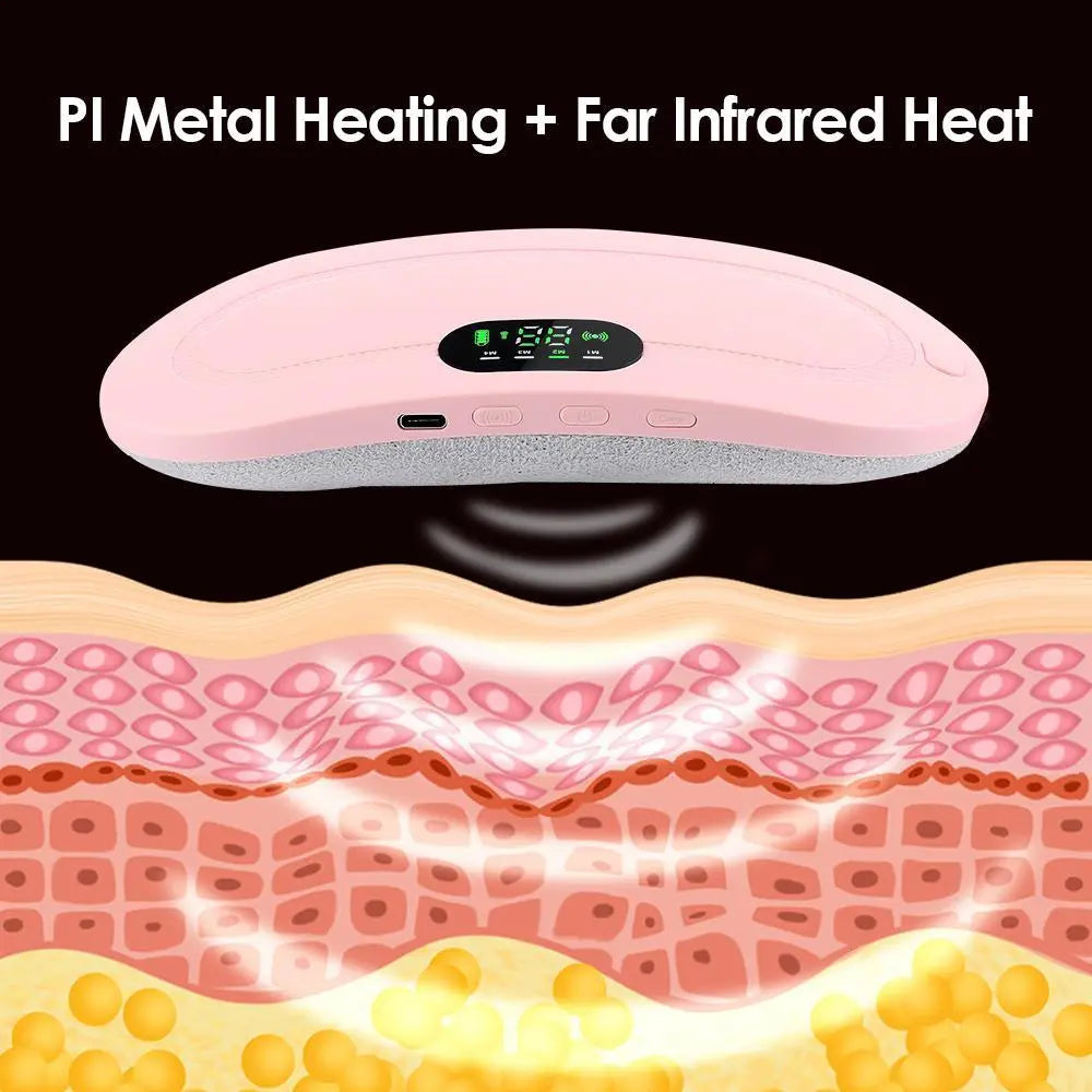 Electric Period Cramp Massager Vibrating Heating Belt None