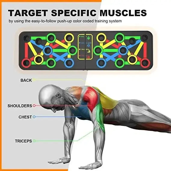 Gym Push-Up Bar Stand with Counter, Timer, and Adjustable Push-Up Board None