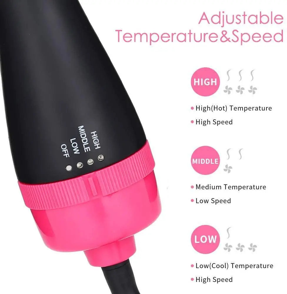 One Step Hair Dryer and Volumizer Round Hot Air Brush None