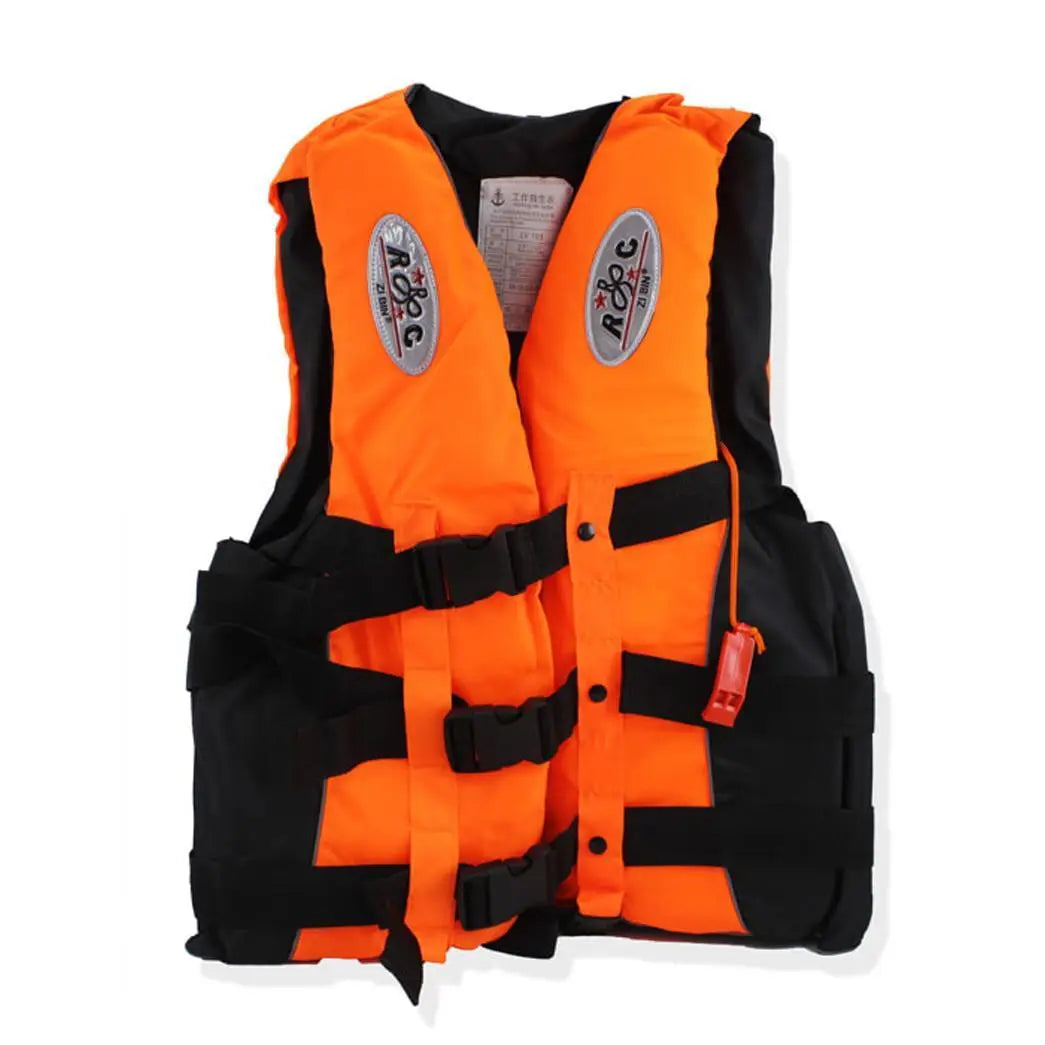 Adult Large Size Swim Jacket High Visibility 3 Belt Swim Vest with Reflecting Tape - 46 x 54cm None