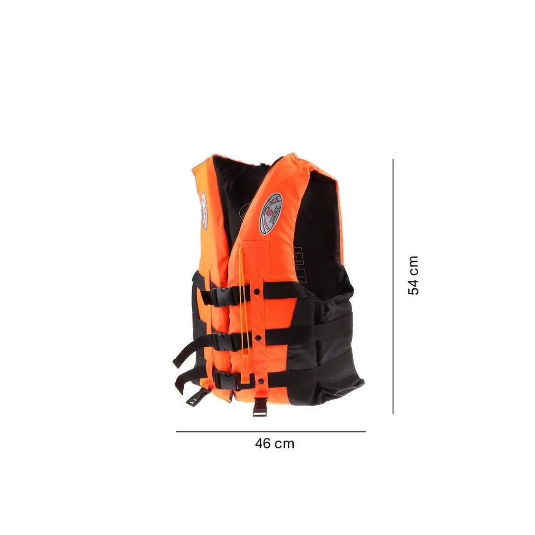 Adult Large Size Swim Jacket High Visibility 3 Belt Swim Vest with Reflecting Tape - 46 x 54cm None