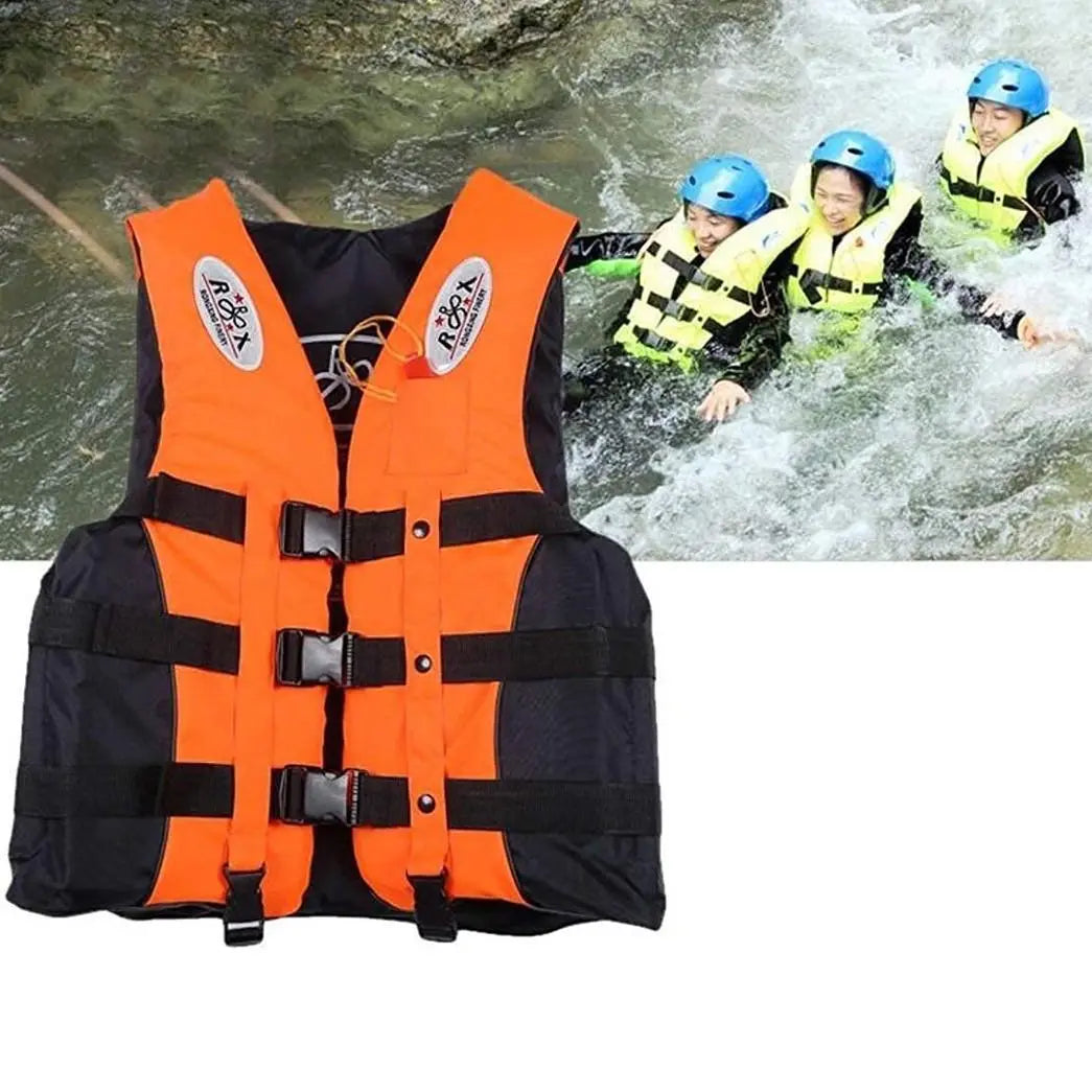 Adult Large Size Swim Jacket High Visibility 3 Belt Swim Vest with Reflecting Tape - 46 x 54cm None