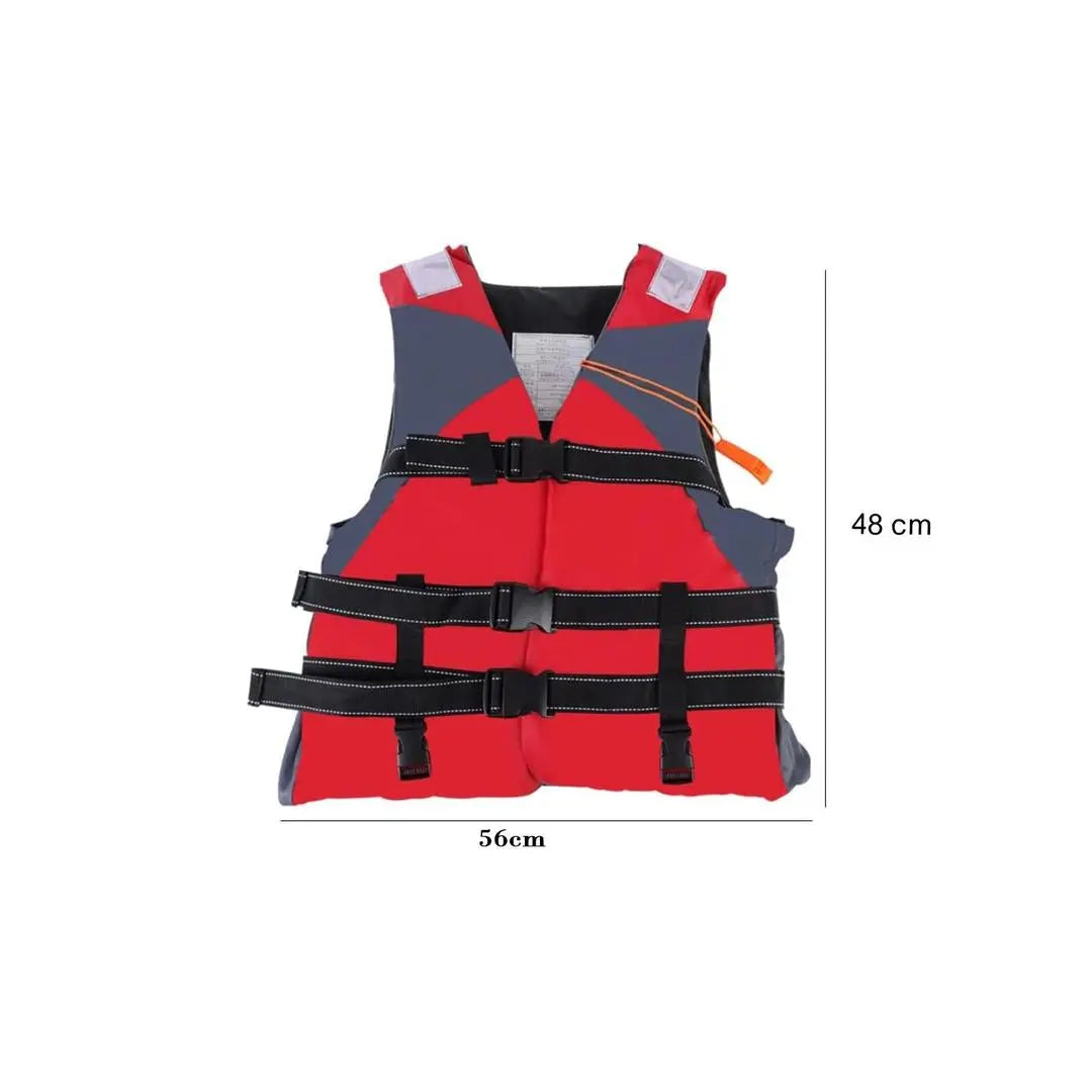 Adult Large Size Life Jacket 3 Belt  with Whistle, Children Life Vest for Swimming, Boatin - 48 x 56 None