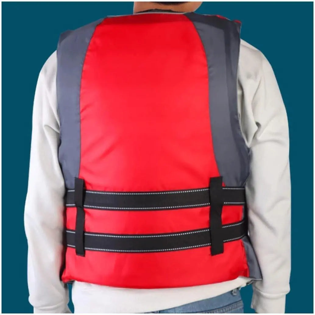 Adult Large Size Life Jacket 3 Belt  with Whistle, Children Life Vest for Swimming, Boatin - 48 x 56 None