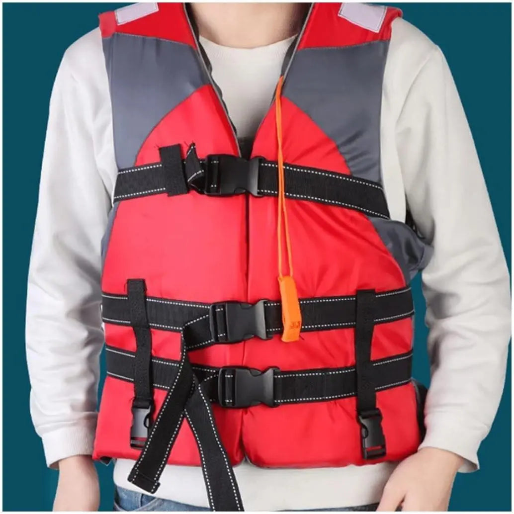 Adult Large Size Life Jacket 3 Belt  with Whistle, Children Life Vest for Swimming, Boatin - 48 x 56 None