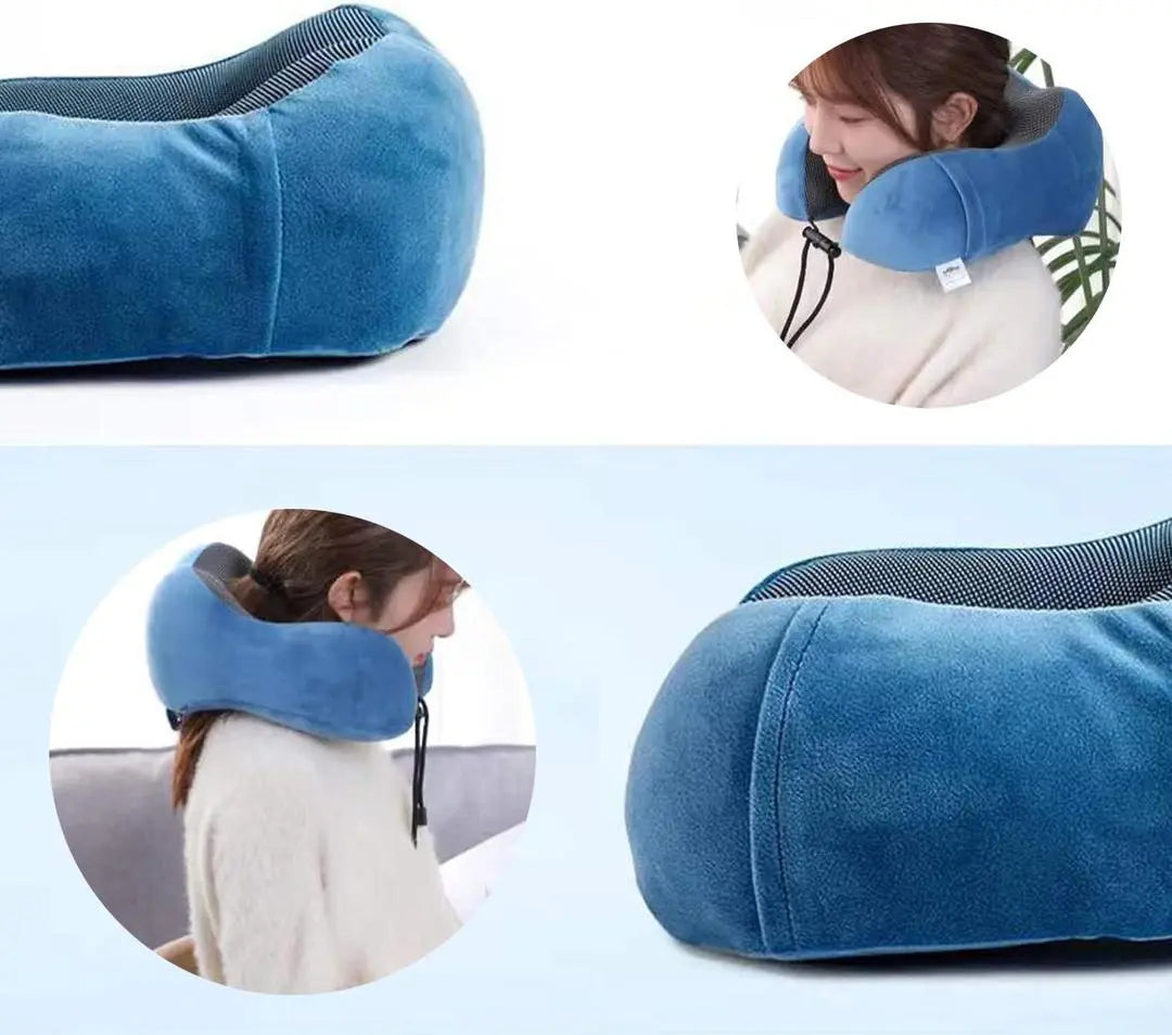 Travel Neck Pillow Memory Foam, Perfect for Car and Airplane Travel - 30 x 24cm None