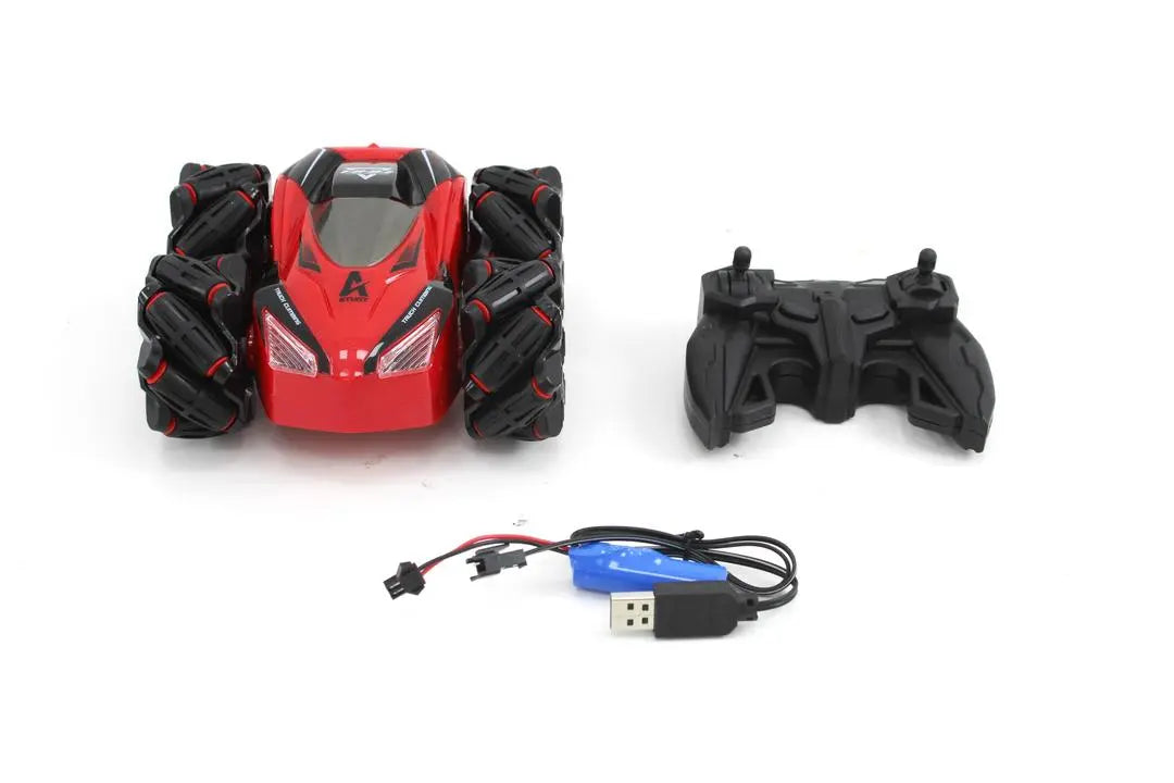 2.4G High Speed Drift RC Car with Handle Watch Dual Control 360 Degree Rotating Spray Stunt Car Toys None