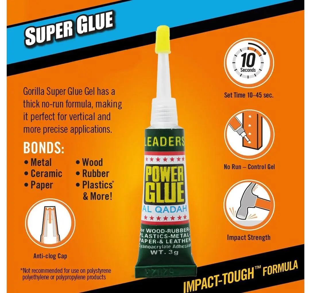 Super Glue 2.5g per Tube - Fast Dry Instant Bonding - Strong Adhesion Liquid Glue with Precision App None