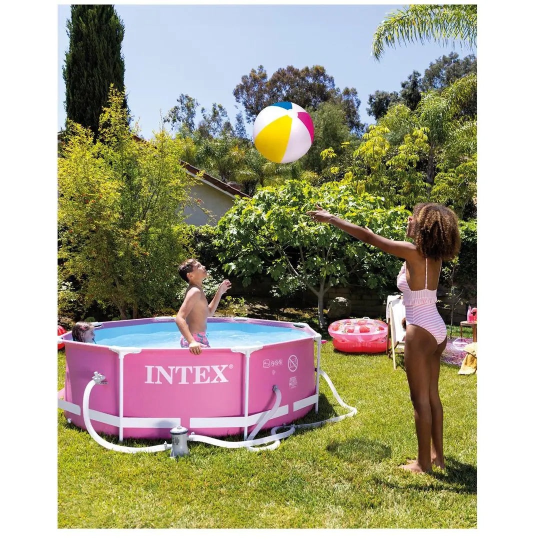 Pink Metal Frame Above Ground Pool - 8ft x 30-Inch INTEX