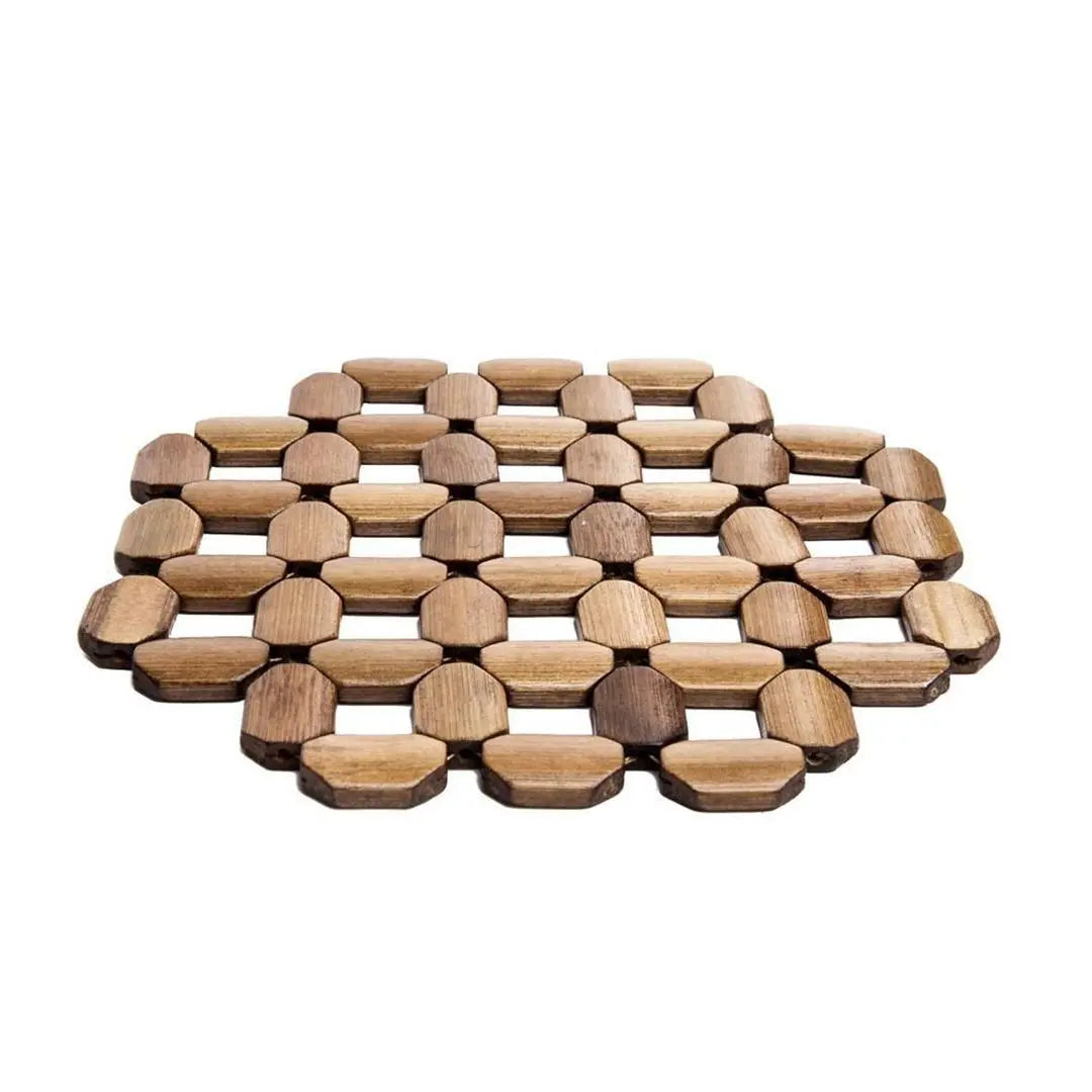 Round Wooden Mat 19cm Table Mats for Kitchen and Dining Table Use None