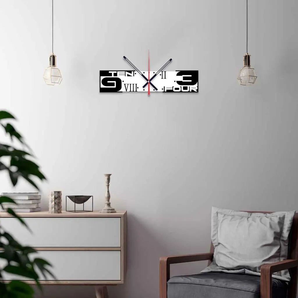 Rectangular Horizontal Wall Clock None