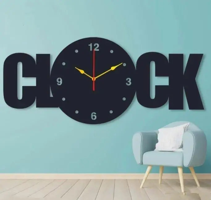 Acrylic DIY Big Clock Letters Wall Clock None