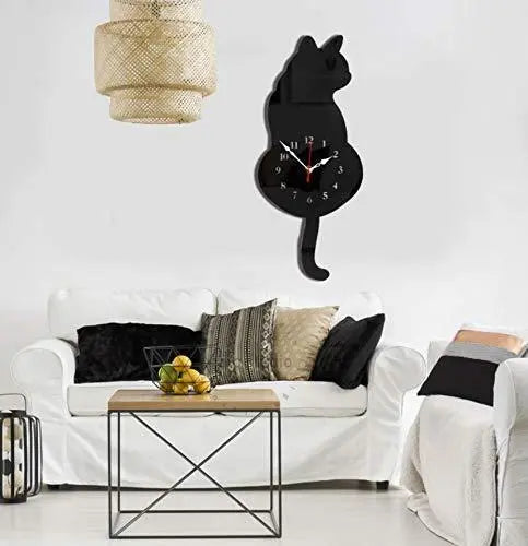 Wall Clock Acrylic Modern Cute Cat None