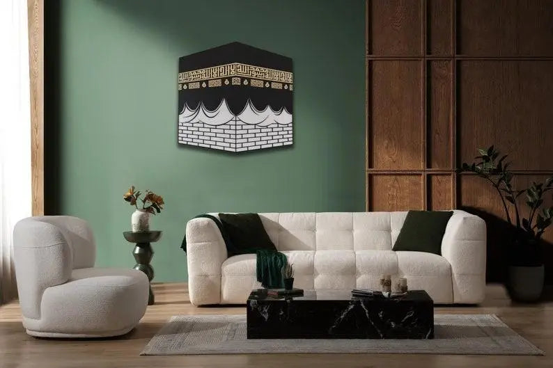 3D Kaaba Islamic Wall Art - Elegant Home Decor for Spiritual Spaces, Medium None