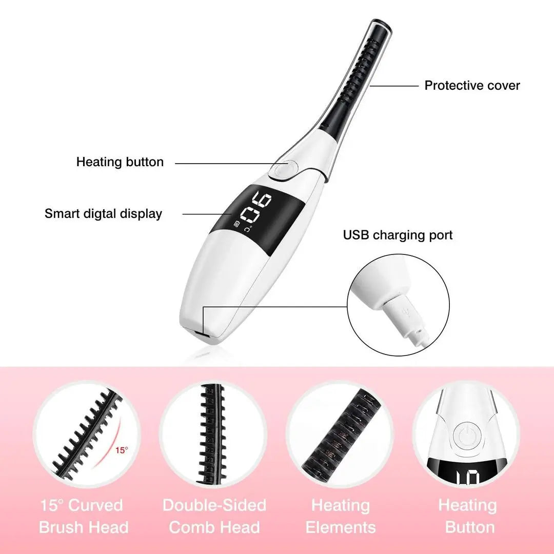 Heated Electric Eyelash Curler with LCD Display None