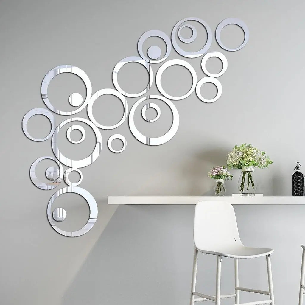 24 Pcs Wall Art Dots & Rings Circle Decor None