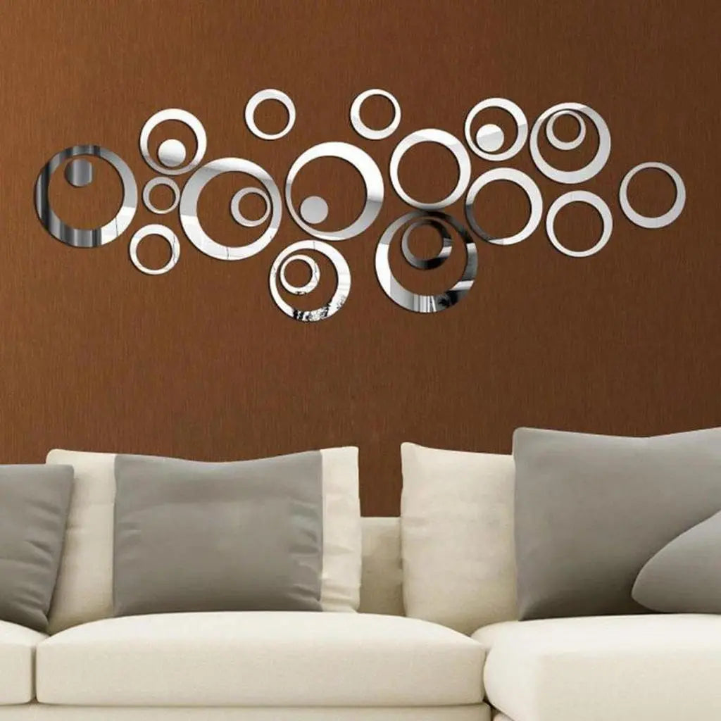 24 Pcs Wall Art Dots & Rings Circle Decor None