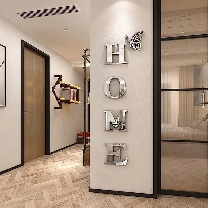 Acrylic Mirror Letter Signs for Home Wall Decor None