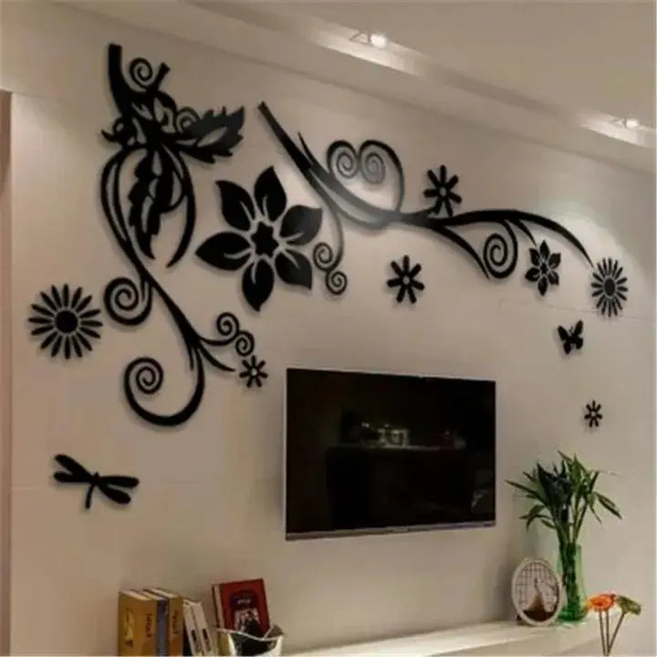 3D Flower Acrylic Wall Decor None