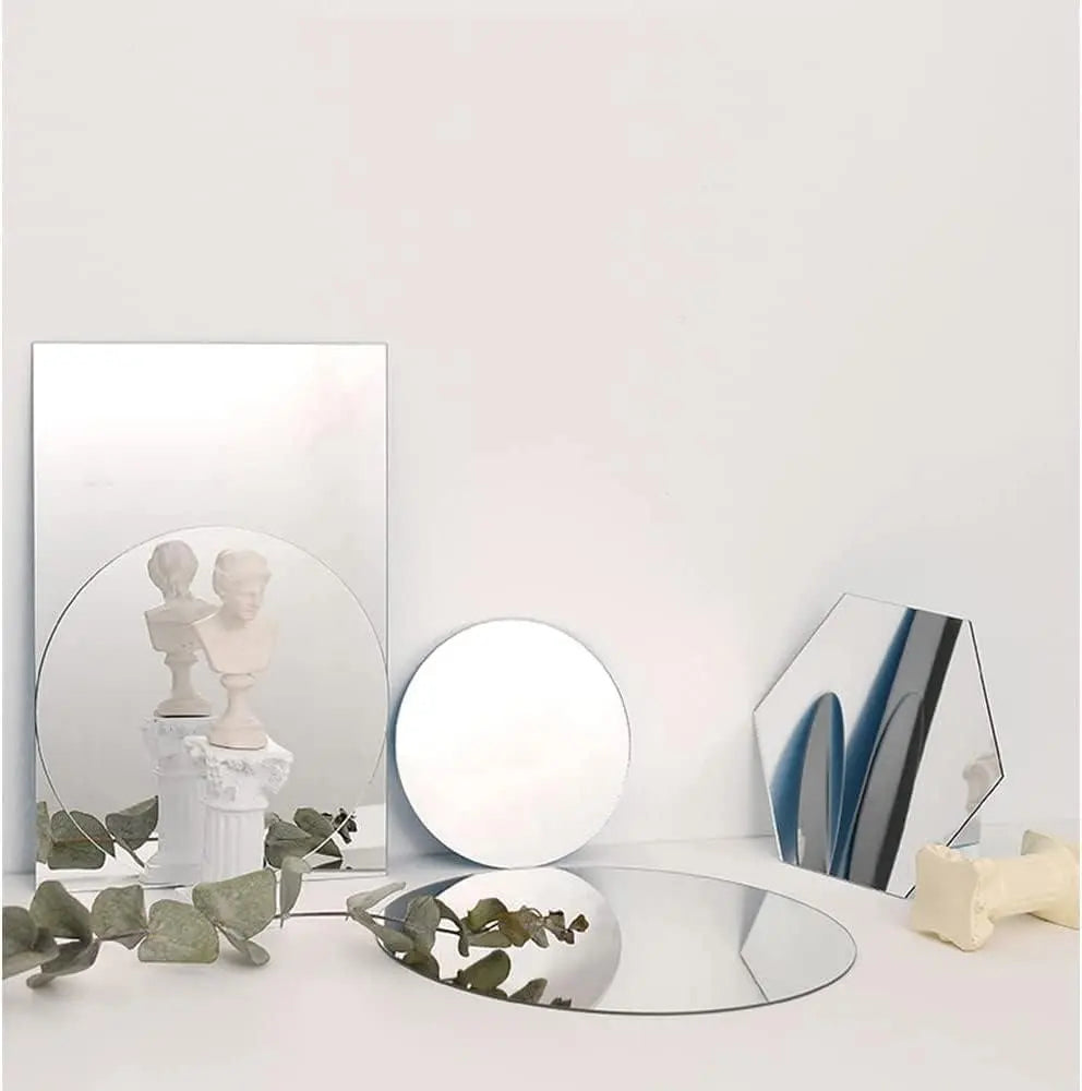 Acrylic Mirror Reflection Board Geometric Shape - Pack Of 7 None