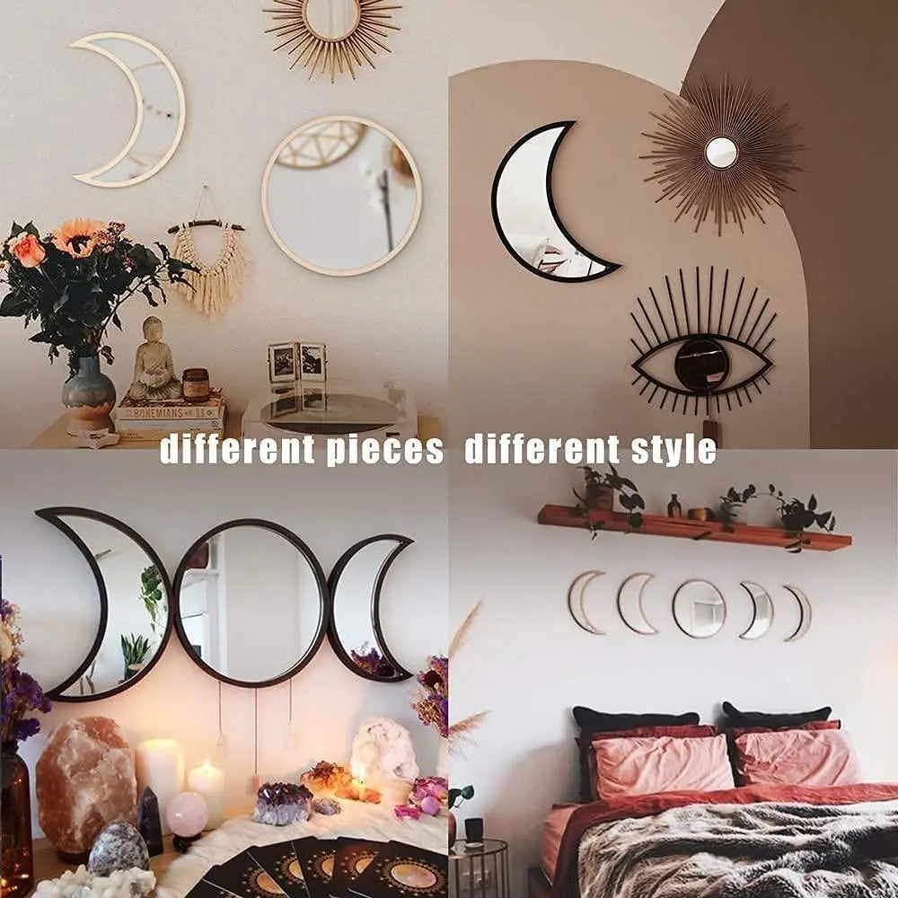 5 Pcs Moon Phase Mirror None