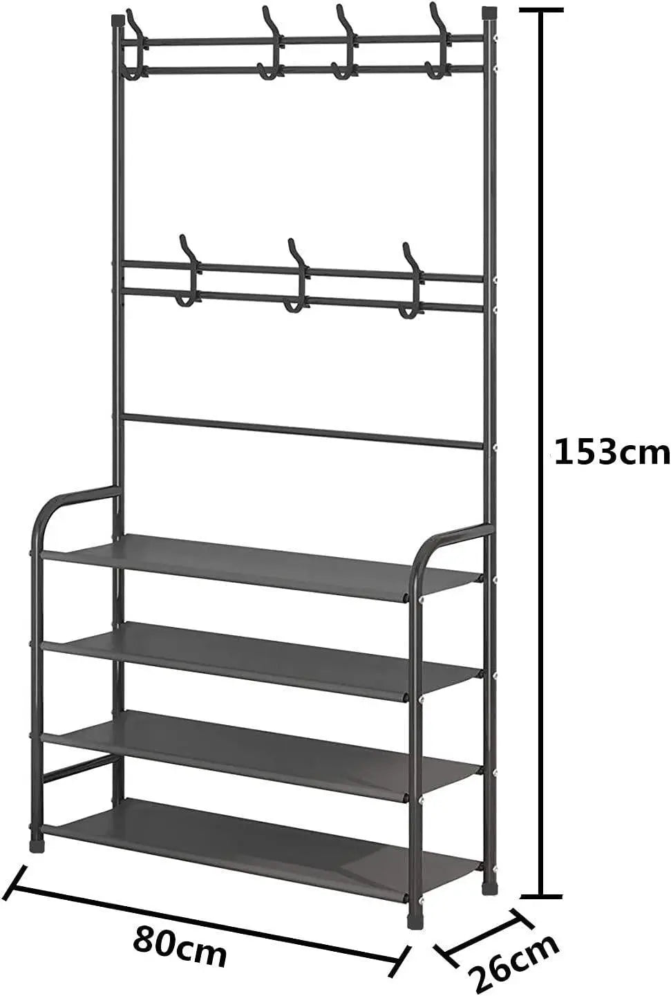 4-Tier Multipurpose Rack for Clothes, Coats, and Shoe Storage None