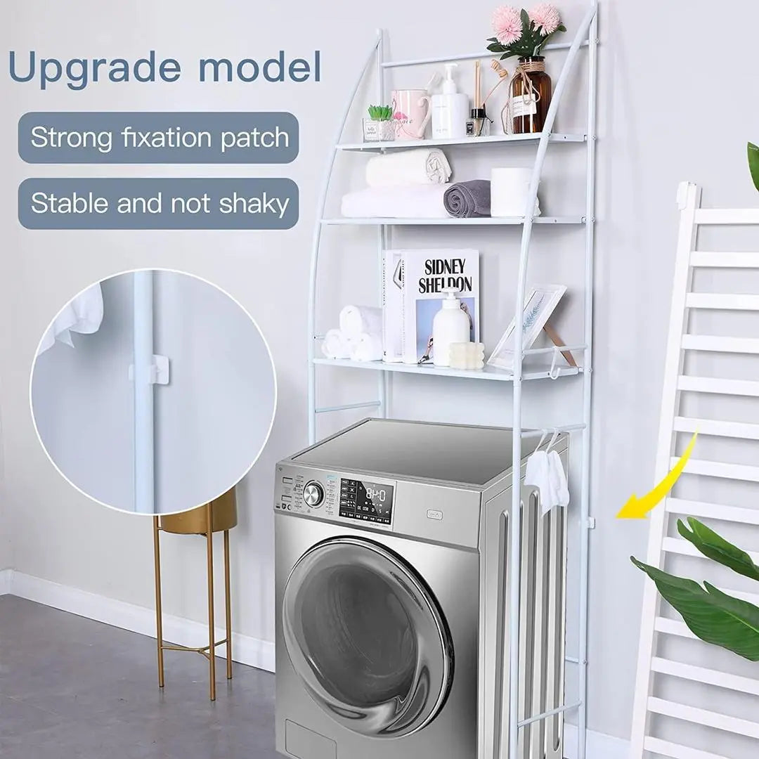 3-Tier Space-Saving Washing Machine Storage Shelf None