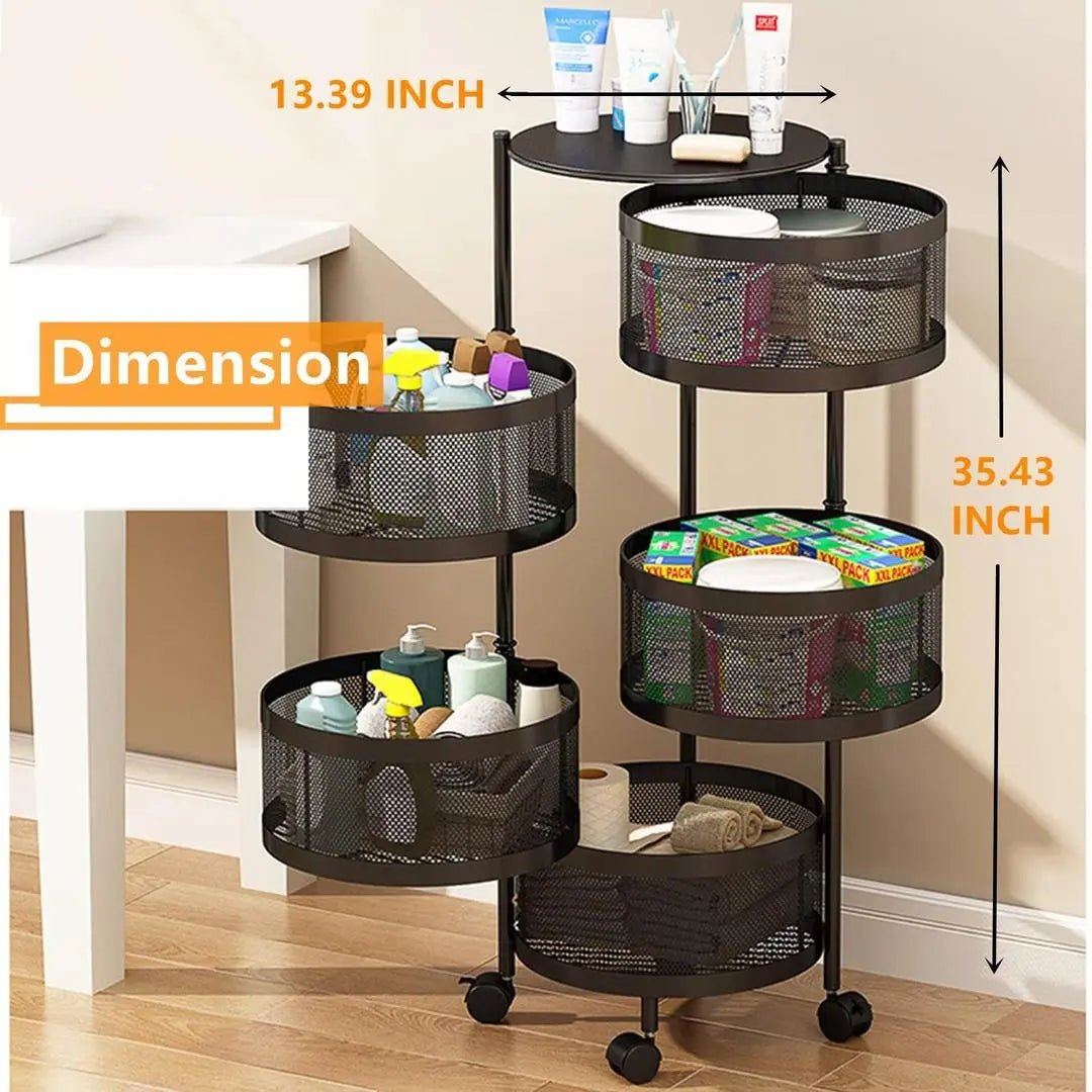 4-Tier Multi-Use Kitchen Round Rack None