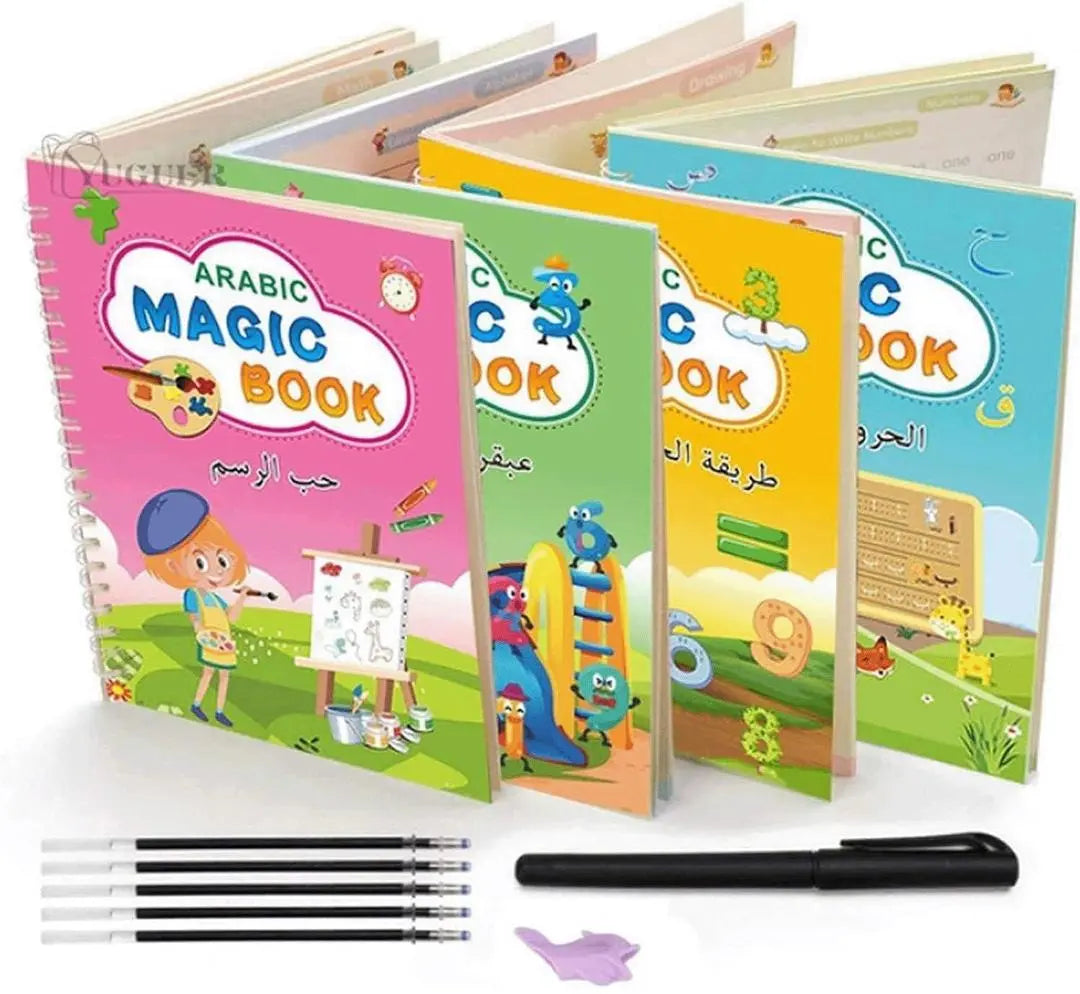 4 Pcs Arabic Magic Book Writing Practice Copybook None