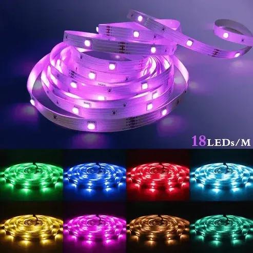 RGB LED Strip Lights with Remote - Room & Wall Decoration None