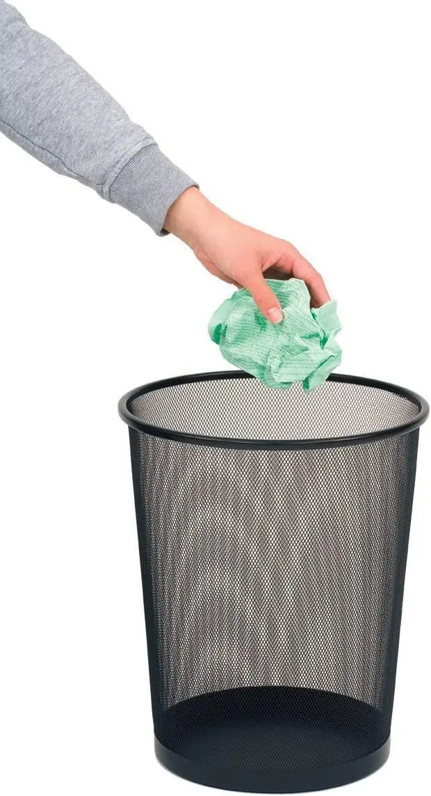 Portable Mesh Round Open Top Trash Can None