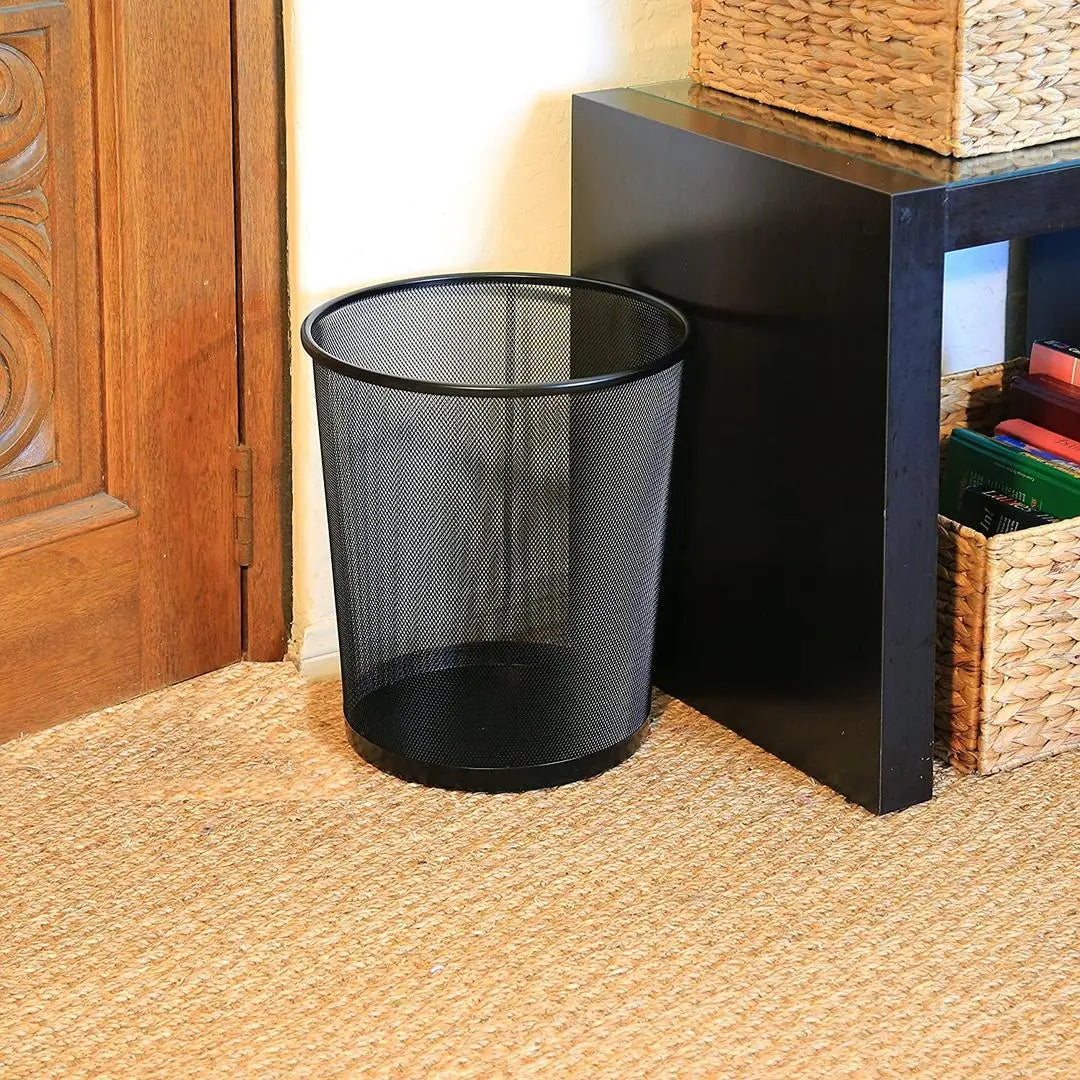 Portable Mesh Round Open Top Trash Can None