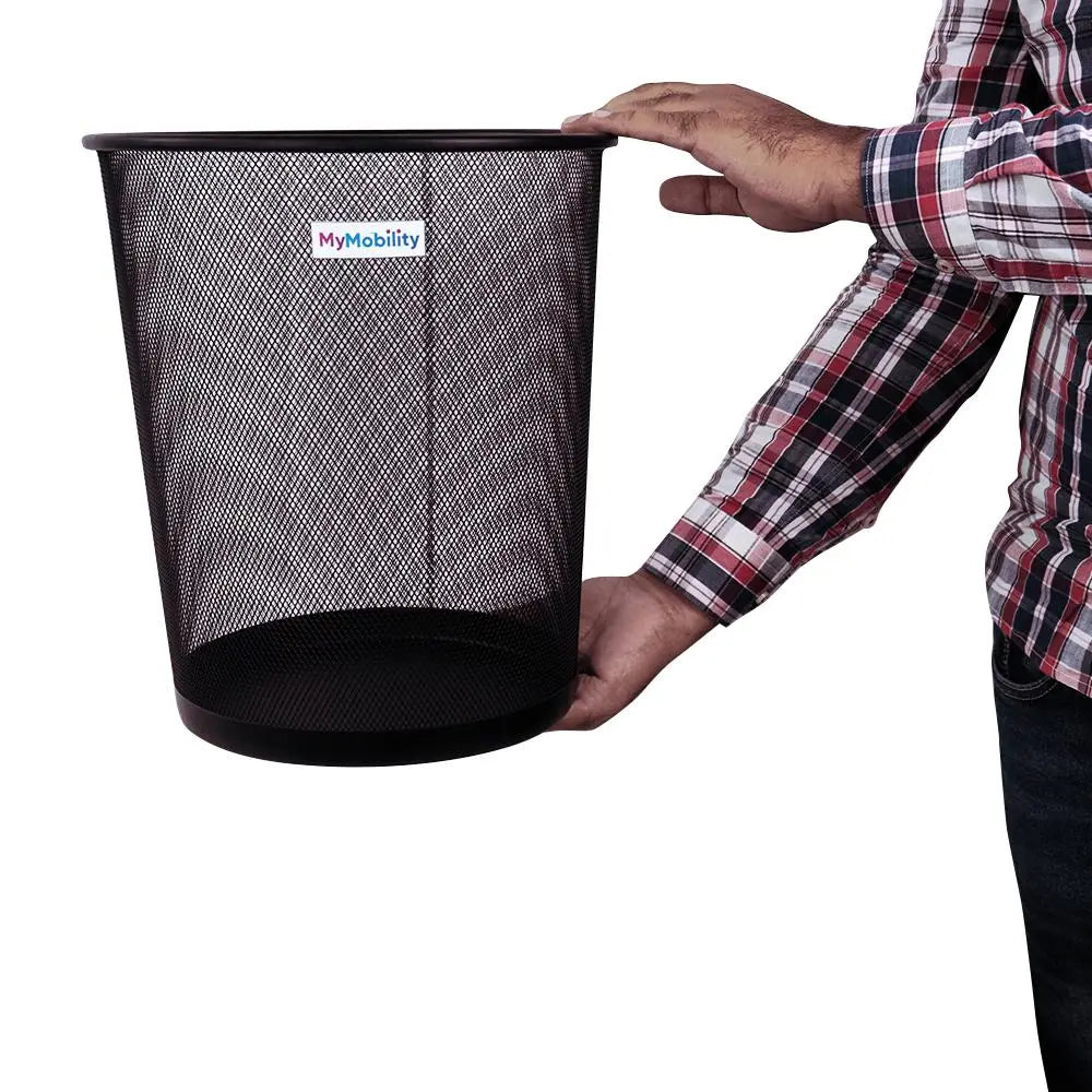 Portable Mesh Round Open Top Trash Can None