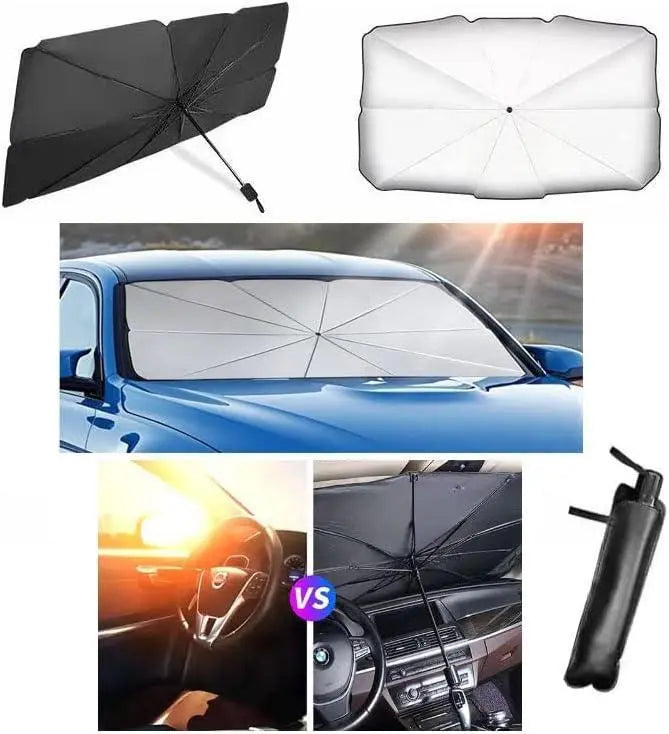 Foldable Car Windshield Sunshade Umbrella - UV Ray Protection None