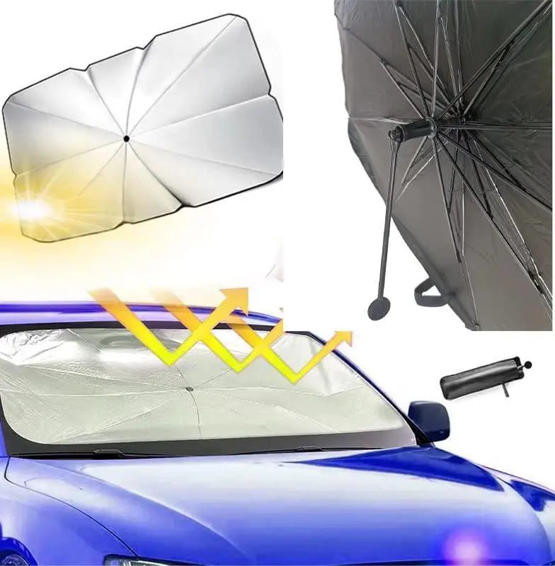 Foldable Car Windshield Sunshade Umbrella - UV Ray Protection None