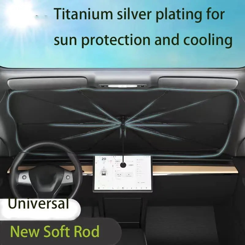 Foldable Car Windshield Sunshade Umbrella - UV Ray Protection None