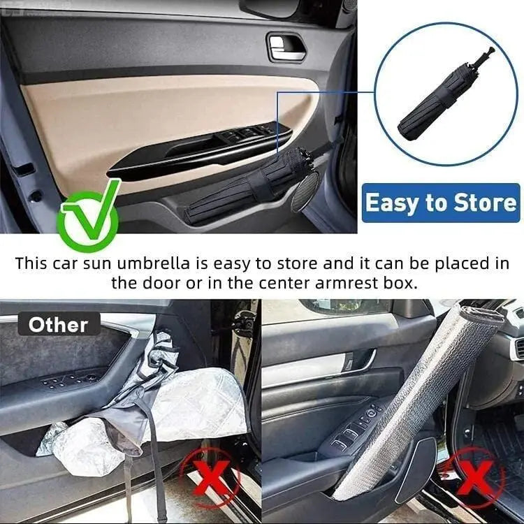 Foldable Car Windshield Sunshade Umbrella - UV Ray Protection None