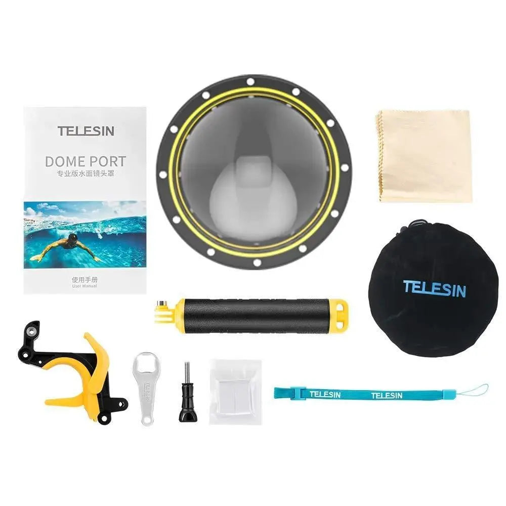 TELESIN Underwater Dome Port For GoPro HERO13/12/11/10/9 With Floating Handle, 21032203 TELESIN