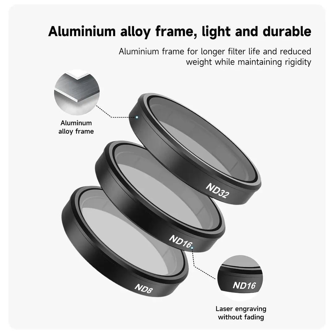 TELESIN CPL ND8 ND16 ND32 Filter Set For DJI Osmo Action 3 and 4, 23010403 TELESIN