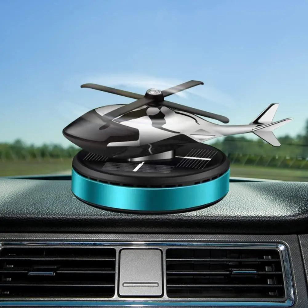 Solar-Powered Rotating Helicopter Car Dashboard Diffuser None