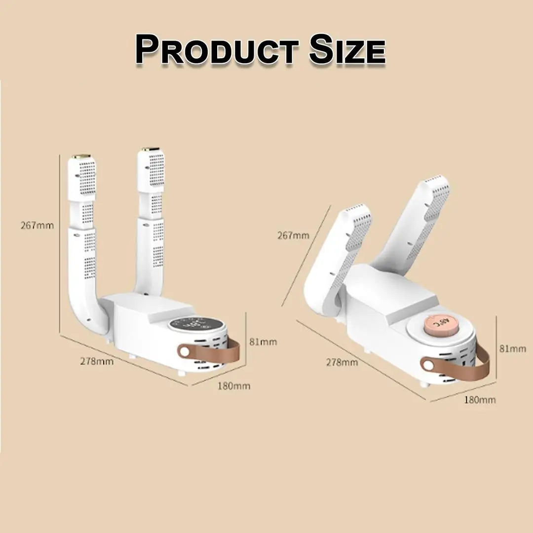 Electric Shoe and Boot Dryer with Smart Timer & Folding Design None