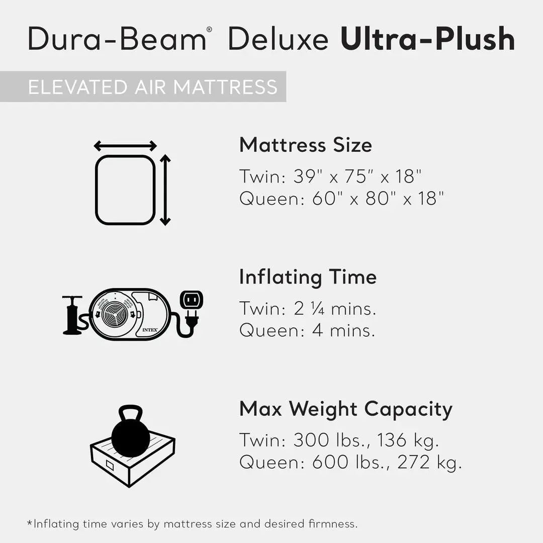 Ultra Plush Air Mattress with Built-In Electric Pump None