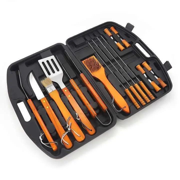 18 Pcs Stainless Steel BBQ Accessories Tool None