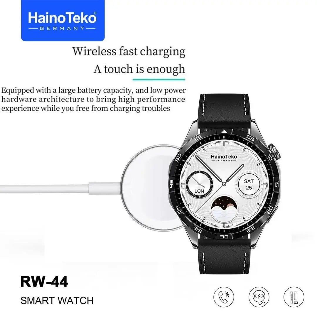 Haino Teko Germany RW44 Smartwatch with 3 Pair Straps – For Gents - Genmarty