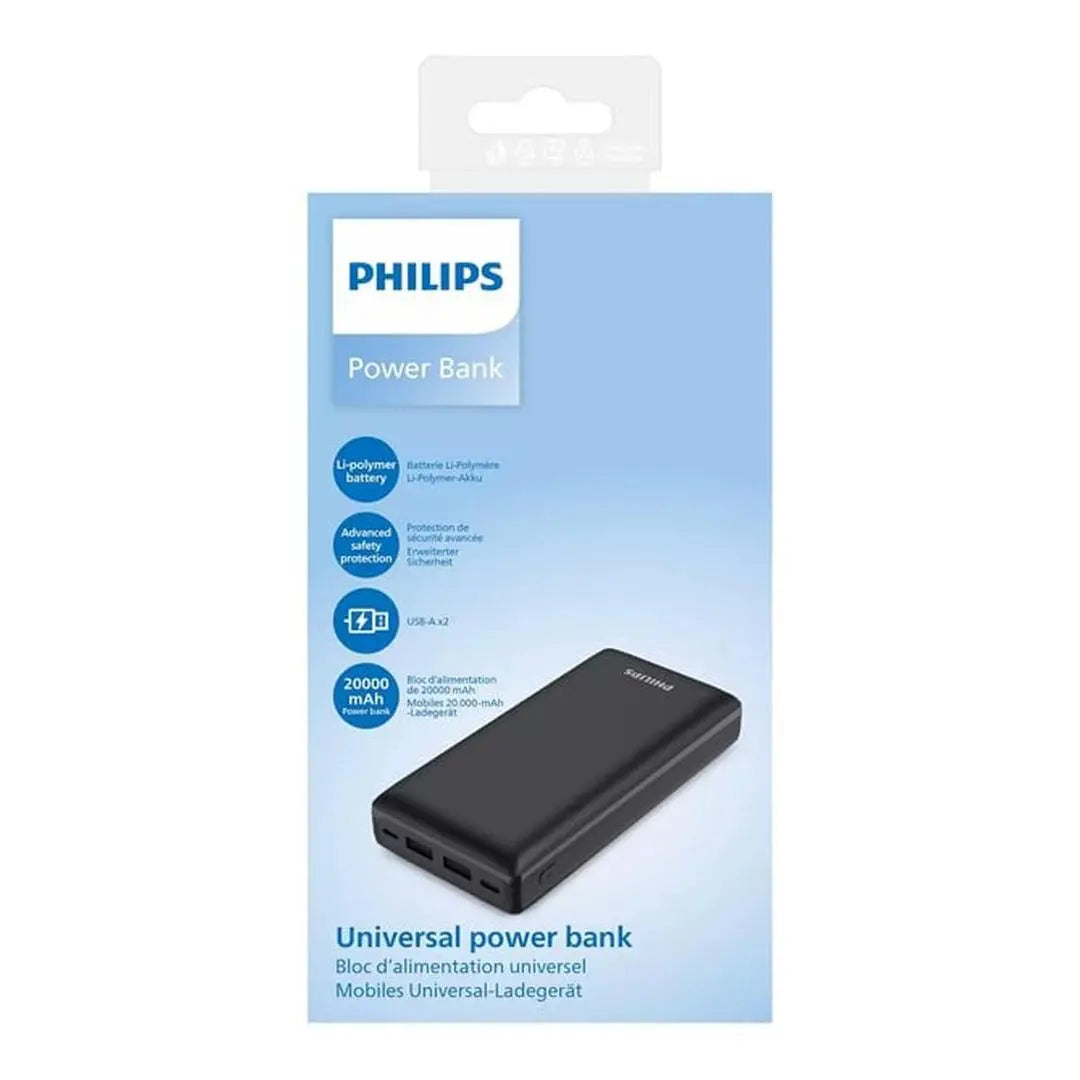 Philips 20000mAh Power Bank - Black None